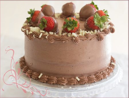 Cake - Chocolate with strawberry cream filling